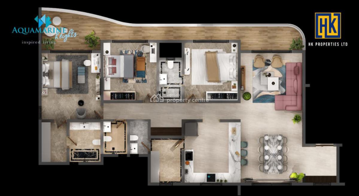 3 Bedrooms Condominium Apartments in Munyonyo Uganda, Kampala, Central Region, Apartment for Sale