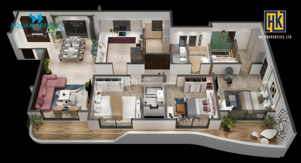 3 Bedrooms Condominium Apartments in Munyonyo Uganda, Kampala, Central Region, Apartment for Sale