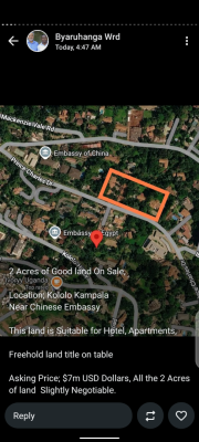 2 Acres of Land for Sell in Kololo, Kololo, Kampala, Central Region, Land for Sale